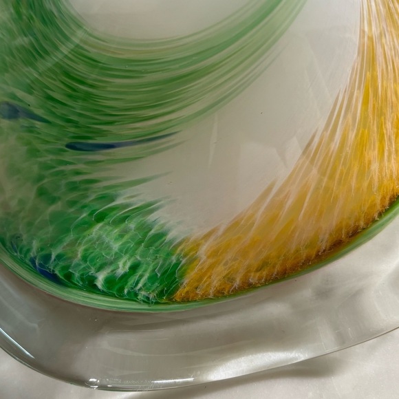 Vintage Murano pastel swirl pattern art glass bowl with fluted edges - Picture 7 of 9